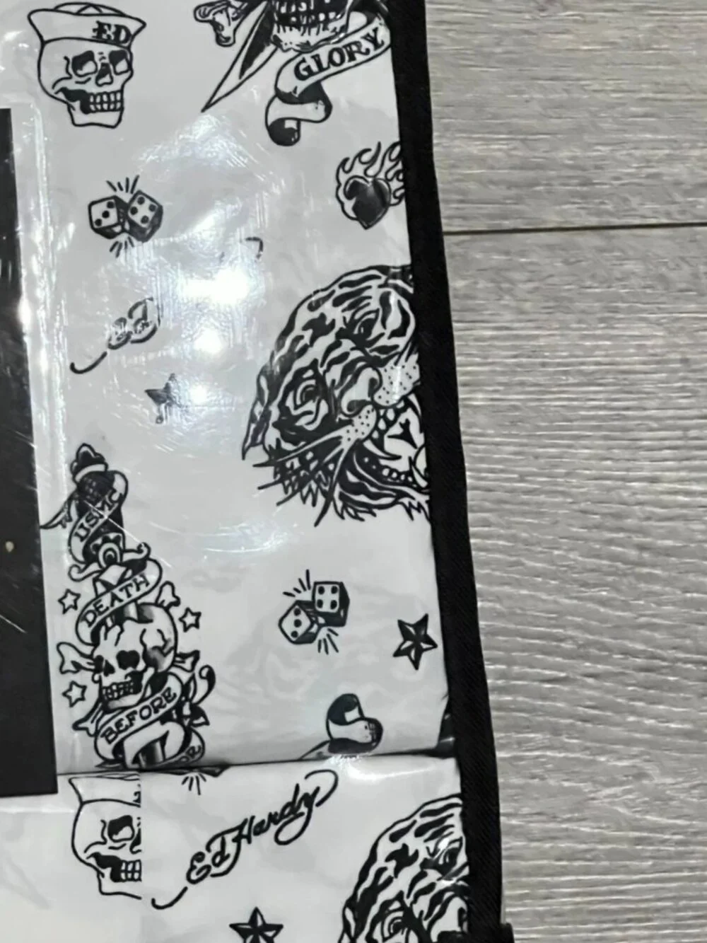 ED HARDY KING White Black Sheet Set 6pc New Tattoo Skull Dagger Tiger Y2K Grunge